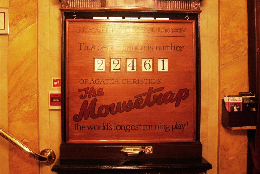 Souricière Mousetrap à Londres compteur représentations