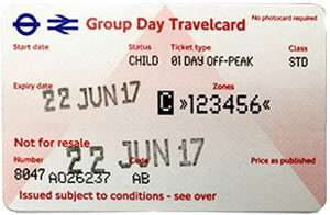 Ticket Groupe Métro Londres Group Day Travelcard