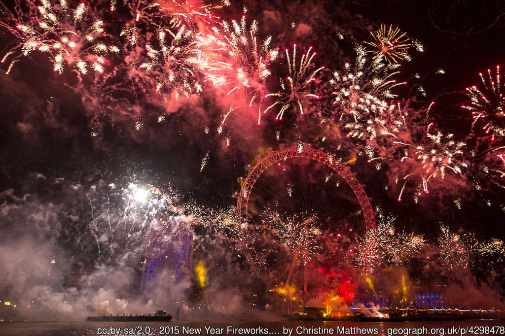 Feu d'artifice du Nouvel An à Londres