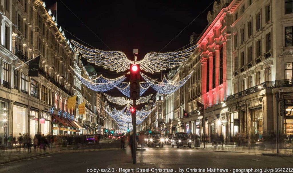 Illuminations de Noël Regent Street à Londres