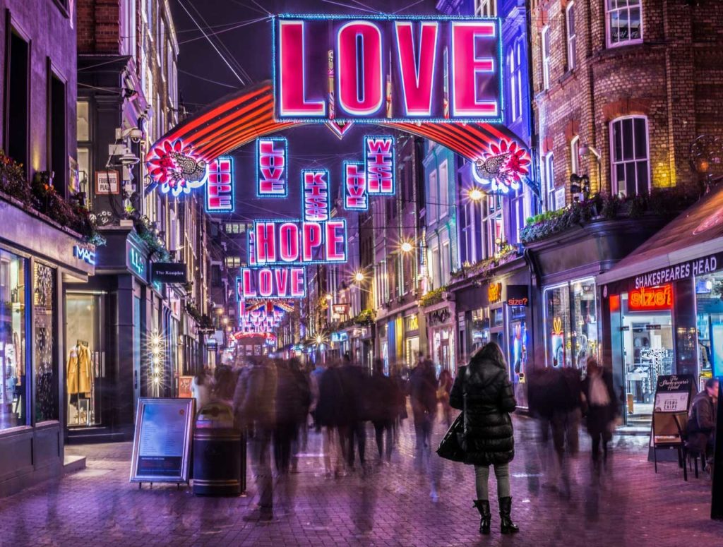 Londres illuminations de Noël de la Carnaby Street